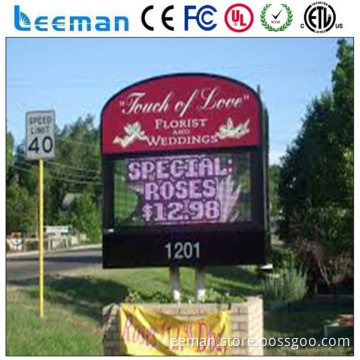 CE approved waterproof outdoor programmable led signs for outdoor with blue color and multi-language board sign
